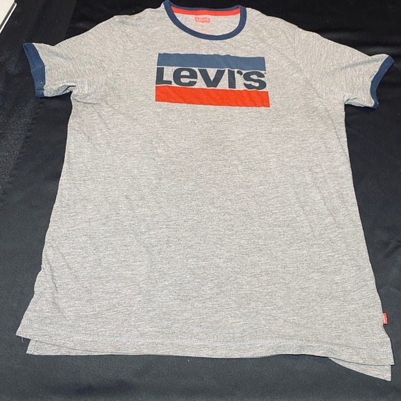 Levi's Other - Levis Mens XL Gray Ringer T-Shirt Cotton Blend Graphic Logo Short Sleeve